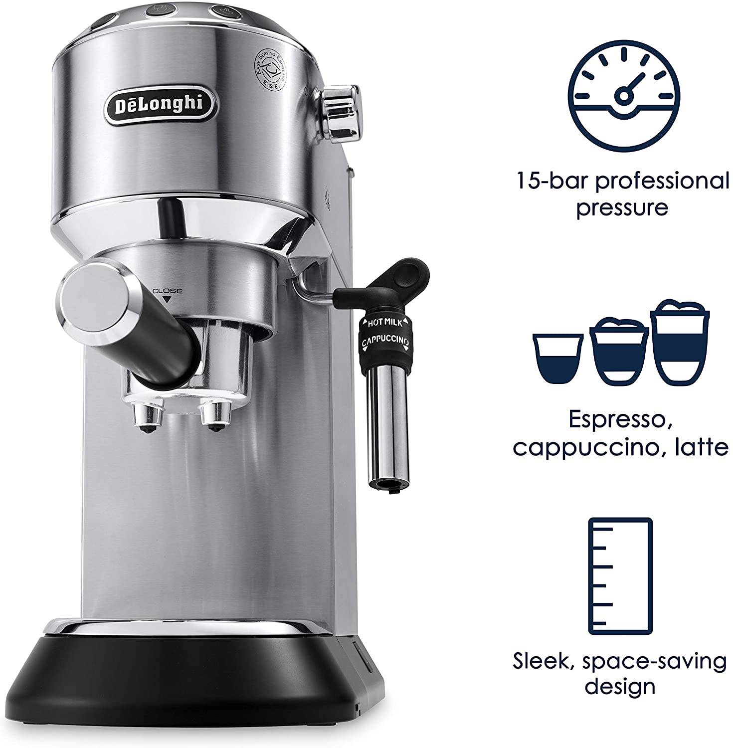 Delonghi EC685 Dedica Pump Espresso Coffee Machine EC685.M EC685.R (Red ...