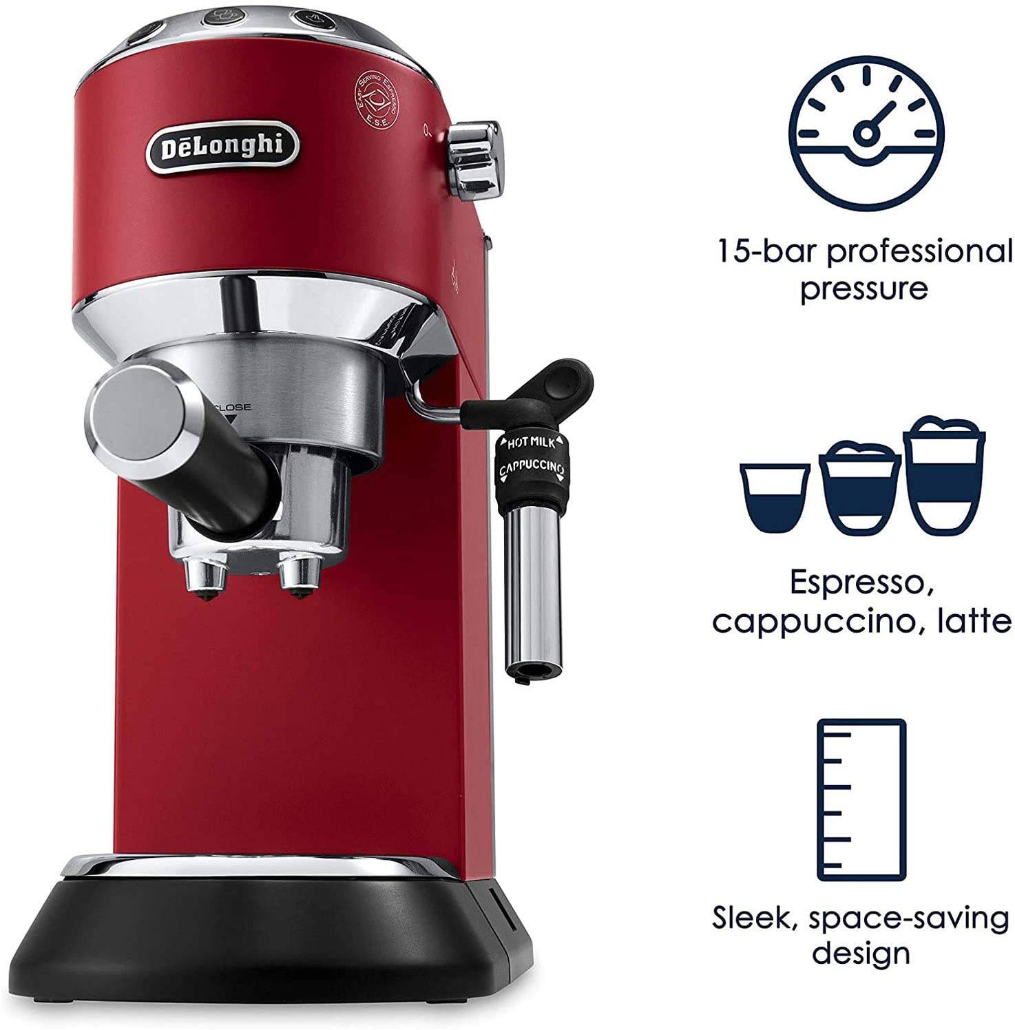 Delonghi EC685 Dedica Pump Espresso Coffee Machine EC685.M EC685.R (Red