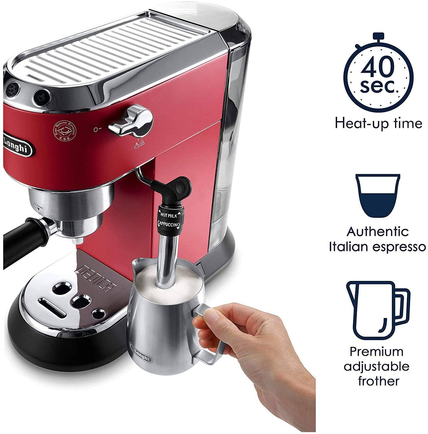 Delonghi EC685 Dedica Pump Espresso Coffee Machine EC685.M EC685.R (Red
