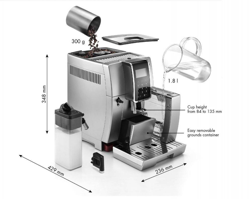 Delonghi ECAM350.75.S Dinamica Silver Fully Automatic Coffee Machine