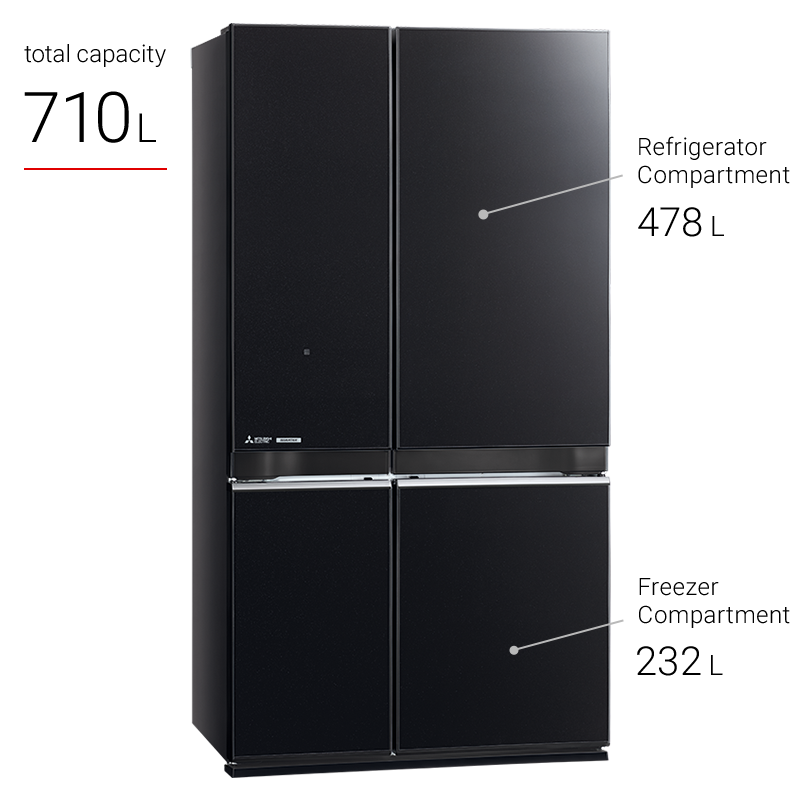 Mitsubishi MRL78EN GBK 4 Door 710L Neuro Inverter French Door with