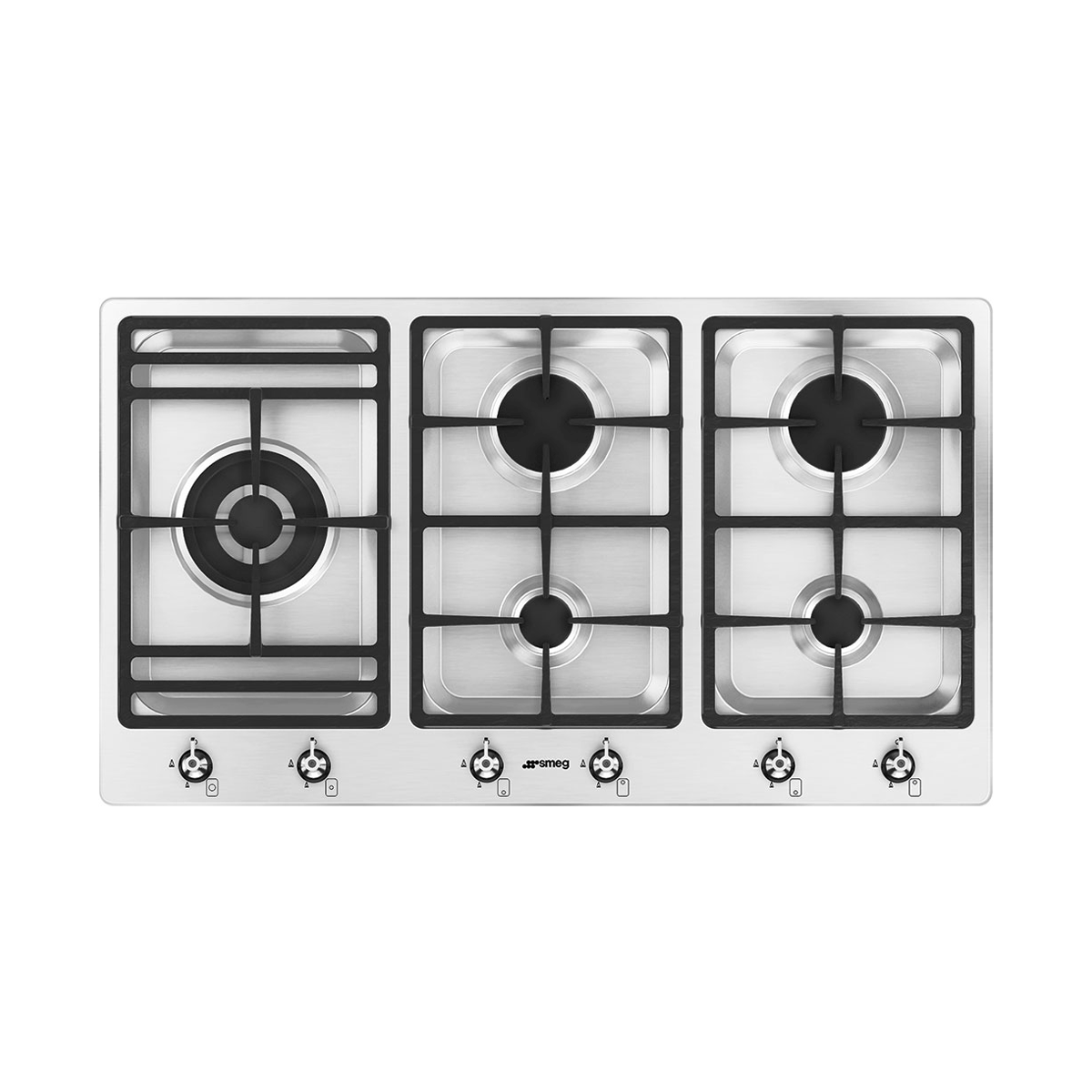 Smeg PS9065 Classic 5 Burner Gas Hob 90cm (Stainless Steel)