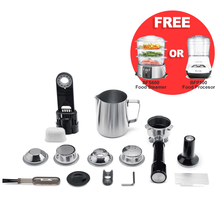 Breville BES870CHR Barista Express Espresso Coffee Machine (Charcoal) BES870