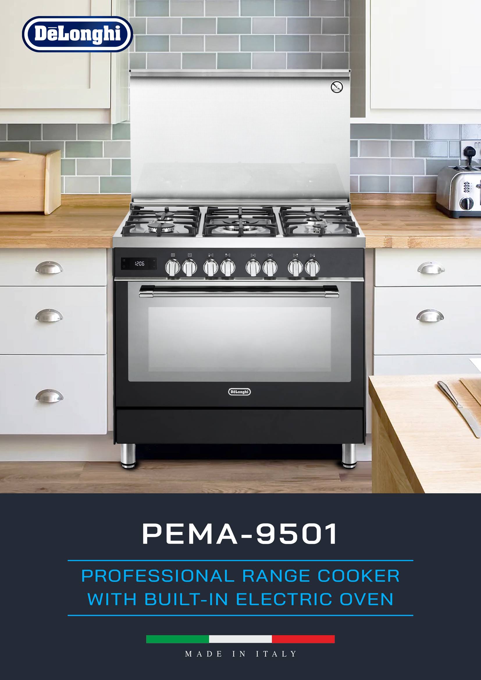 [Made in Italy] Delonghi PEMA9501 Professional Dual Fuel Range Cooker