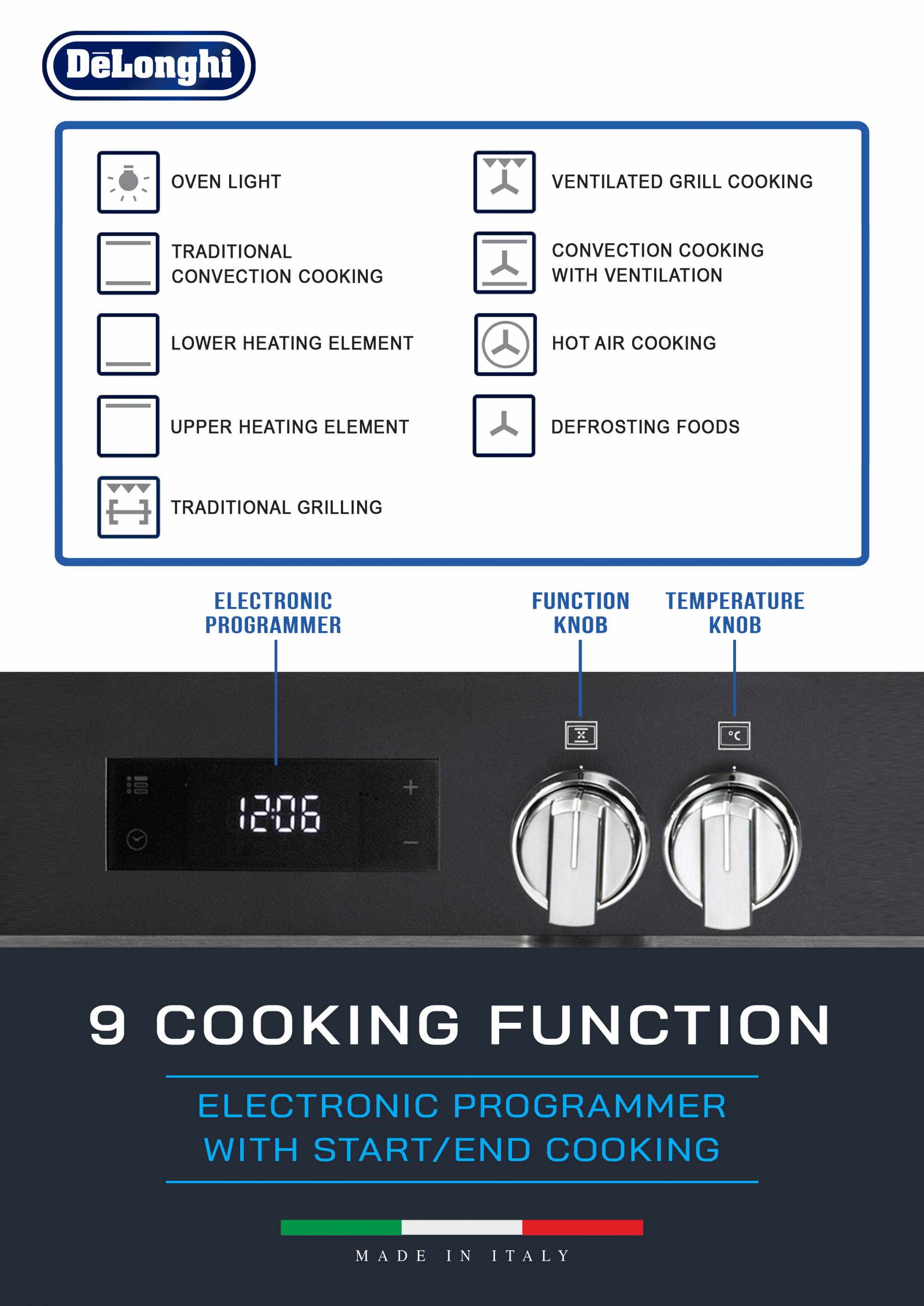 [Made in Italy] Delonghi PEMA9501 Professional Dual Fuel Range Cooker
