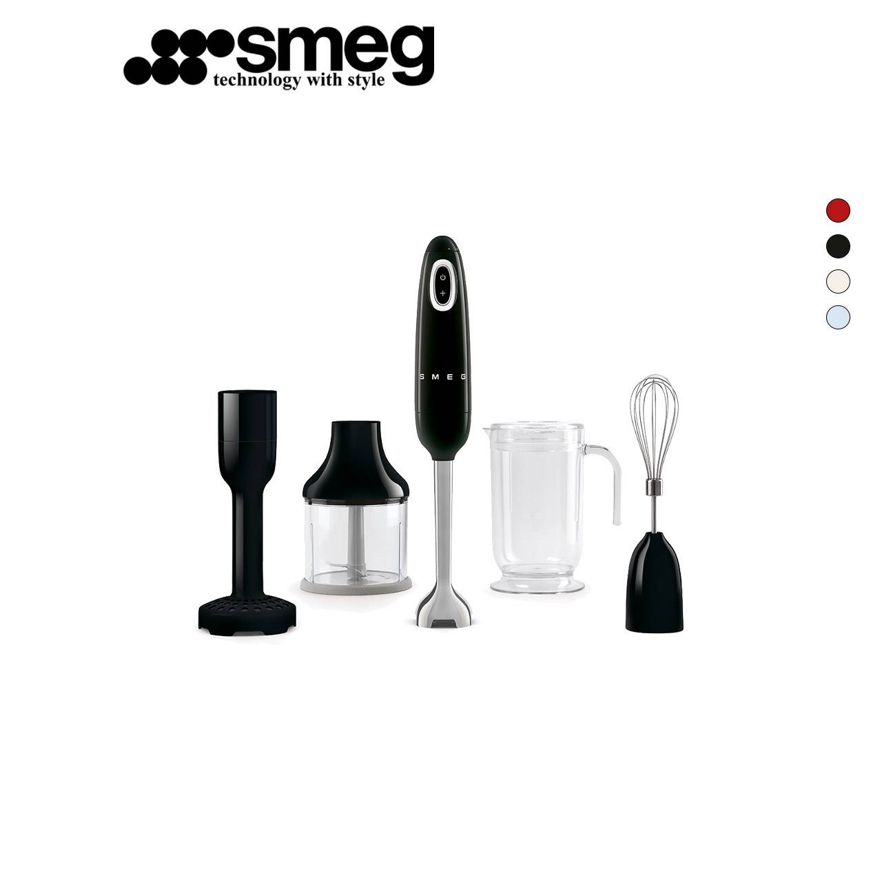 Smeg HBF02 50’s Retro Style Hand Blender Set (Black / Cream / Pastel