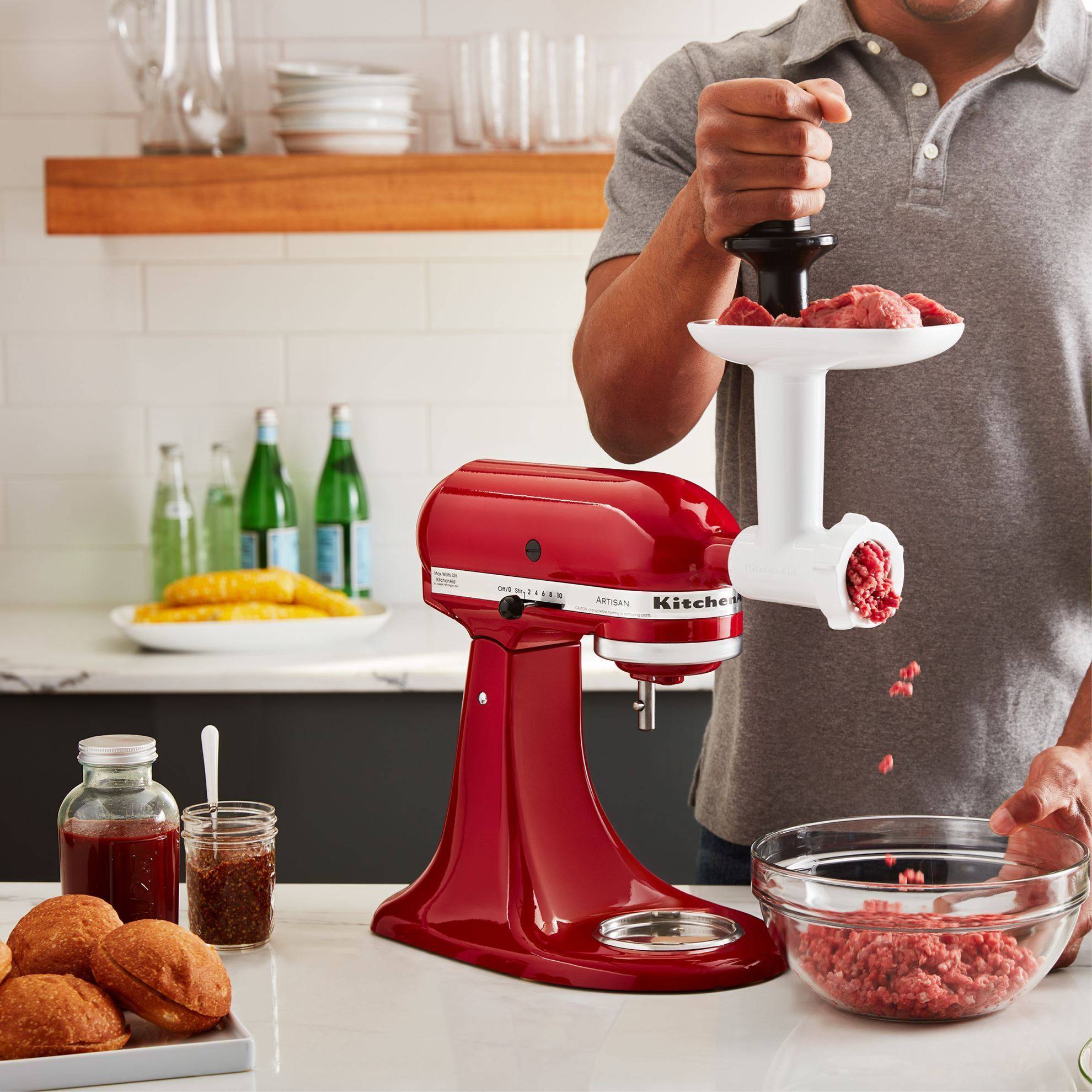 KitchenAid 5KSMFGAG Food Grinder Stand Mixer Attachment (White)