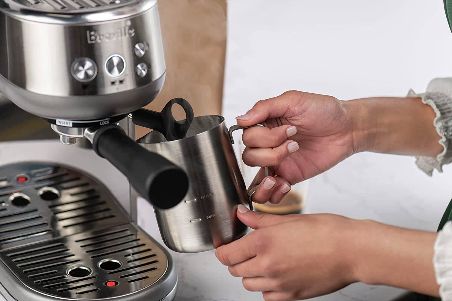 Breville BES450 Bambino Espresso Coffee Machine (Brushed Stainless Steel)