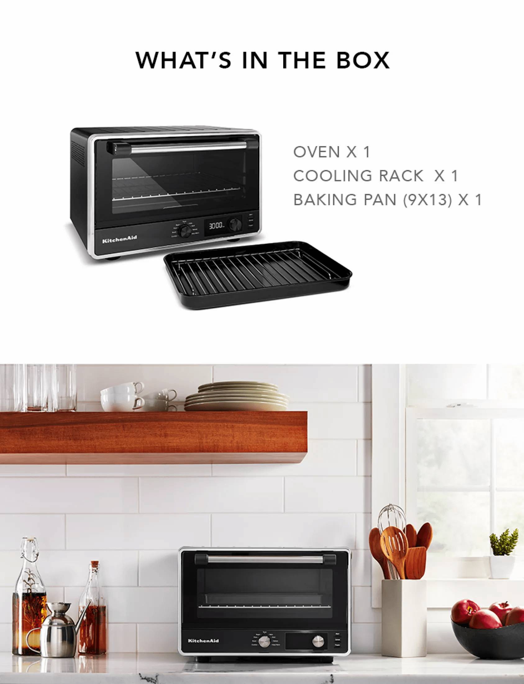 KitchenAid 5KCO211BBM Digital Countertop Toaster Oven Matte Black