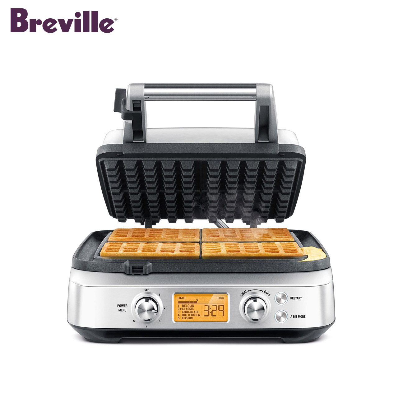 Breville BWM640 the Smart Waffle™ Pro 4 Slice Waffle Maker