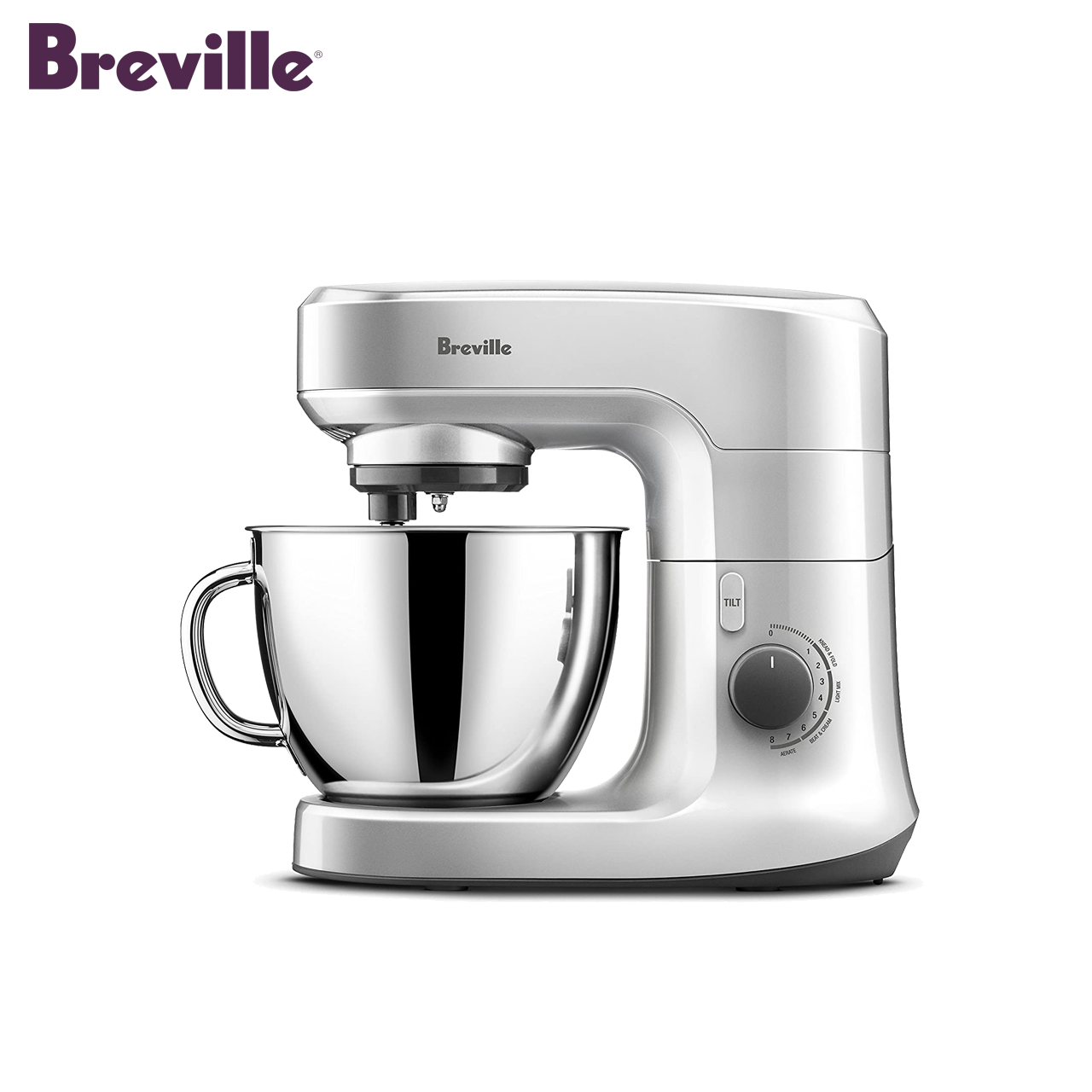Breville LEM250 Scraper Beater Stand Mixer 700W 4.5L (Silver)