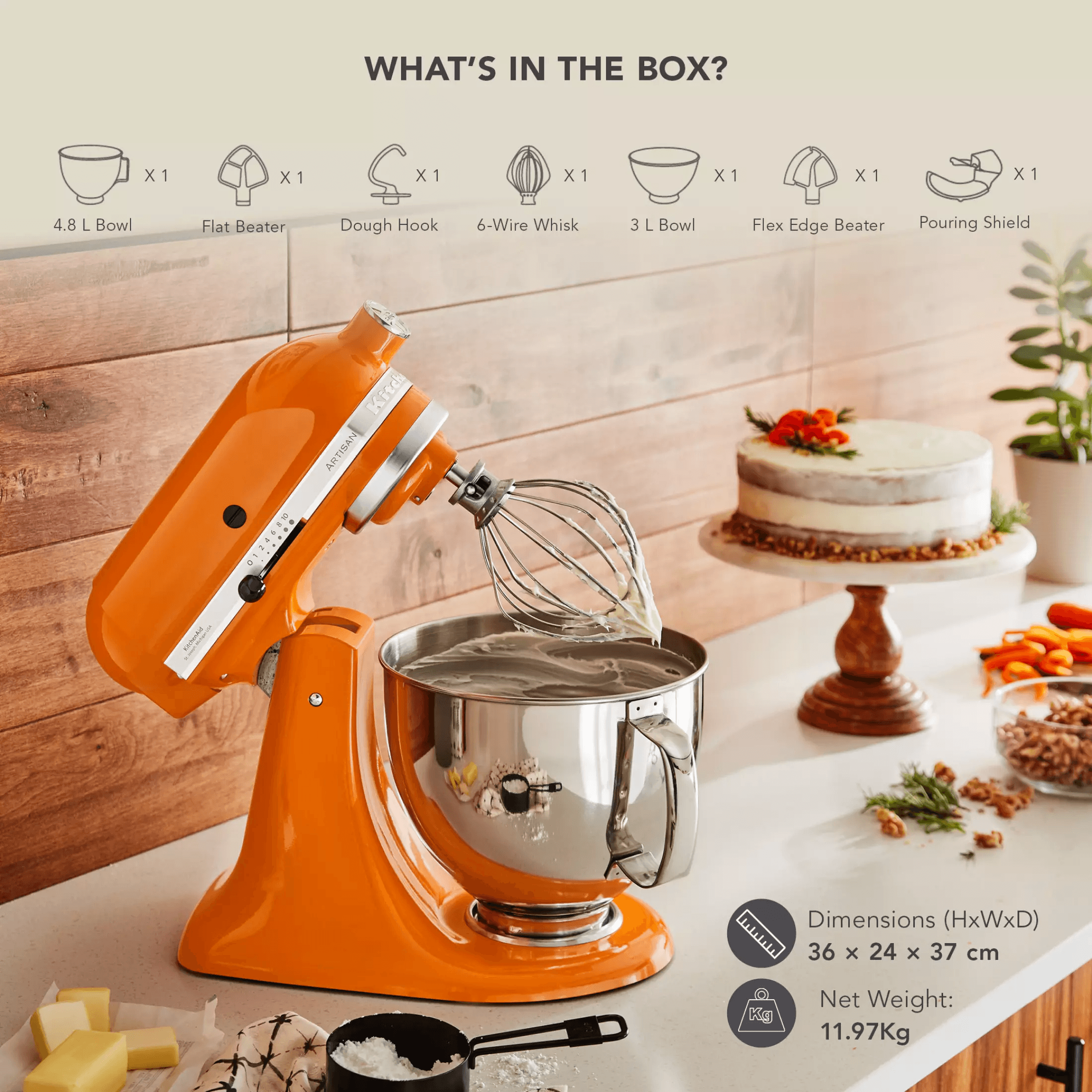 KitchenAid 5KSM175PSBIB Artisan 4.8L TiltHead Twin Bowl Stand Mixer