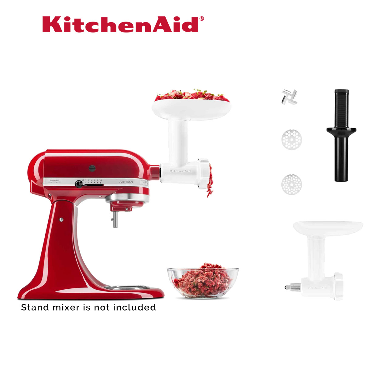 KitchenAid 5KSMFGAG Food Grinder Stand Mixer Attachment (White)